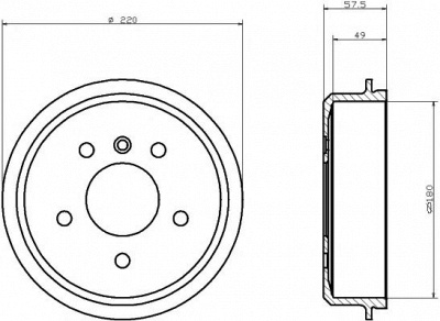 HELLA PAGID 8dt355301451 -  Тормозной барабан
